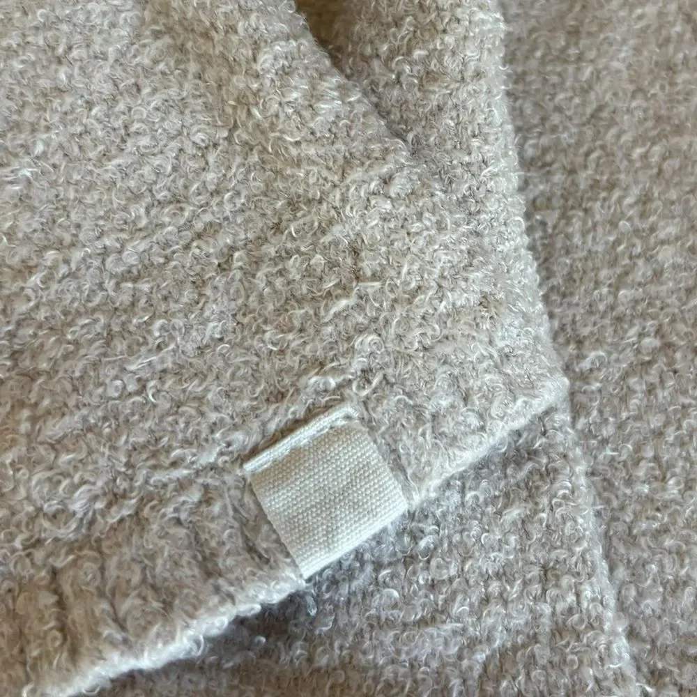 Barefoot Dreams Cozy Chic Lite Knit Beige Cardigan Sweater Waterfall Open Front